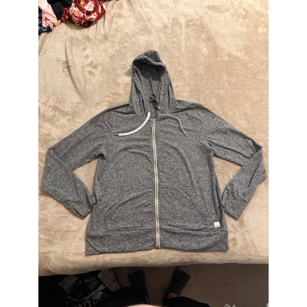 Vuori Halo Performance Full Zip Hoodie Grey Heather DreamKnit Womens Large VW268